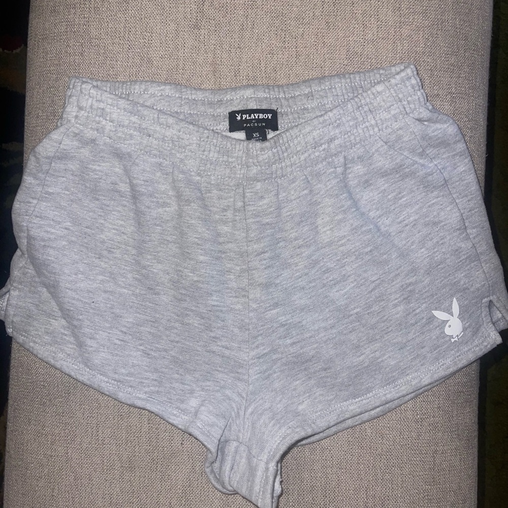 Playboy x PacSun Gray Lounge Shorts XS Y2K Bunny Logo Spring Cozy Athleisure